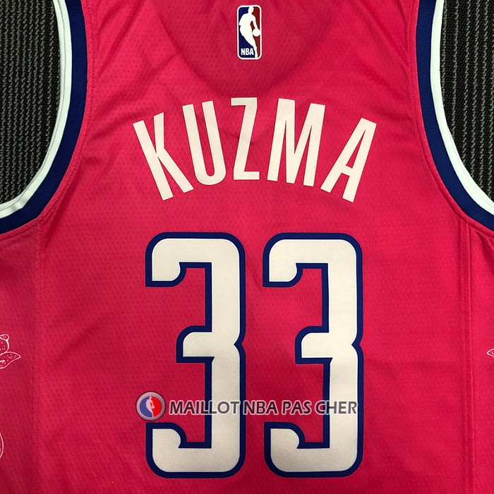Maillot Washington Wizards Kyle Kuzma NO 33 Ville 2022-23 Rosa